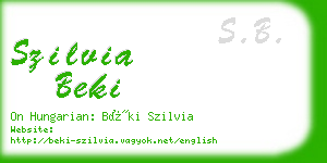 szilvia beki business card